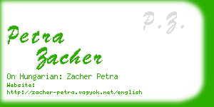 petra zacher business card